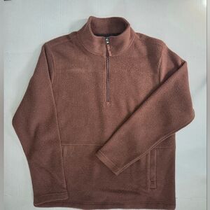 Free Fly Bamboo Sherpa Fleece 1/4 Zip Pullover Jacket Size XL Mustang Brown